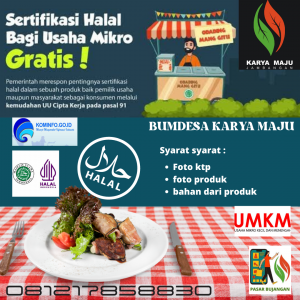 Sertifikat halal gartis umkm